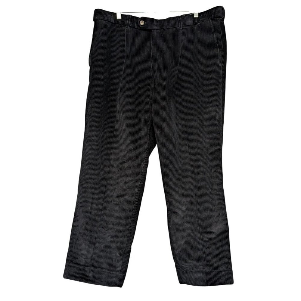 Peter Christian Mens 40 x 27 Black Cotton Pleated Corduroy Pants Hares MT08